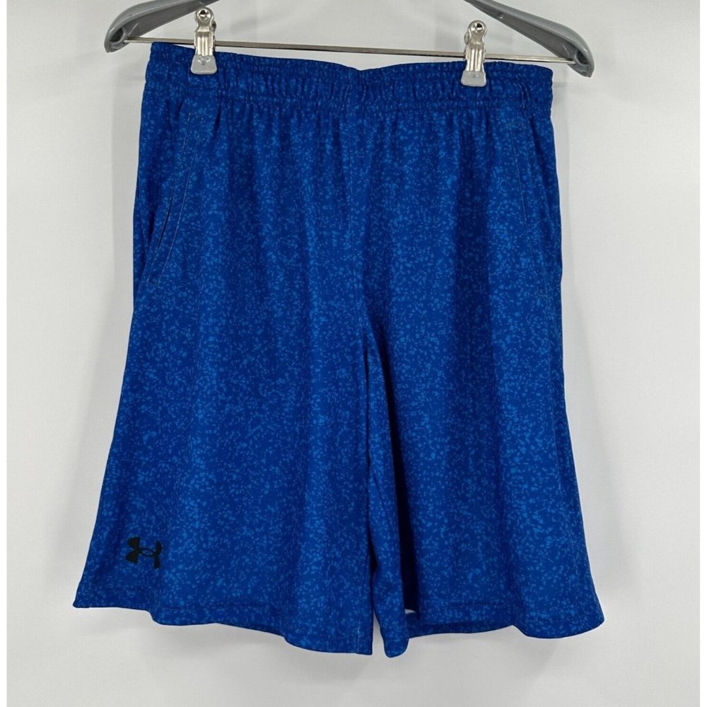 Under Armour Athletic Shorts sz L Youth Boy Large YL Royal Blue Speckled NWT